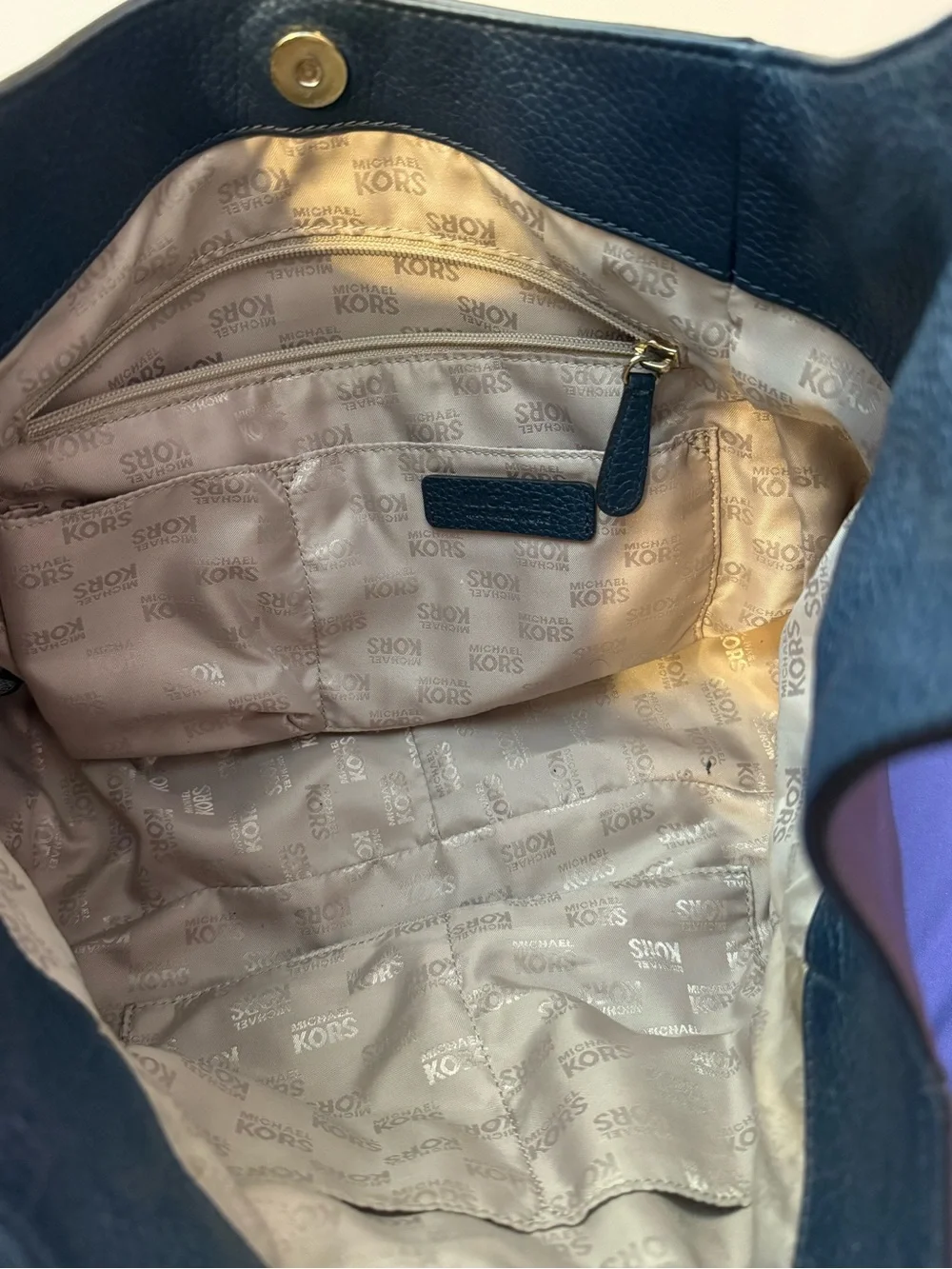 Michael Kors Blue Leather Hobo Bag